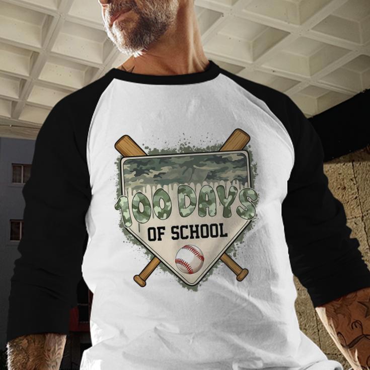 100 Days Of School Home Plate Camo Baseball Dripping Boys Baseball Raglan Shirt 100 Days Of School Home Plate Camo Baseball Dripping Boys Baseball Raglan Shirt