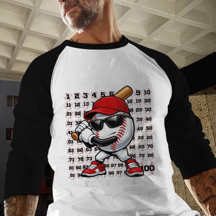 100 Days Of School Retro Baseball Sport For Boys Teachers Baseball Raglan Shirt