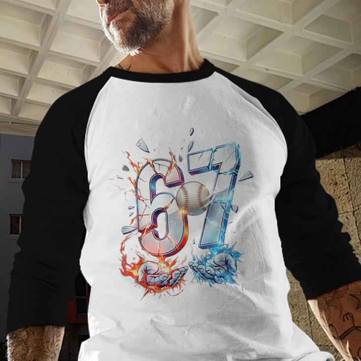 6 7 Baseball Six Seven Meme 67 Hands Kids Men Women Baseball Raglan Shirt 6 7 Baseball Six Seven Meme 67 Hands Kids Men Women Baseball Raglan Shirt