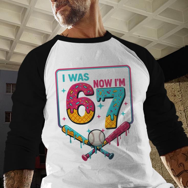 I Was 6 Now Im 7 Ice Cream Drip Baseball For Men Women Kids Baseball Raglan Shirt I Was 6 Now Im 7 Ice Cream Drip Baseball For Men Women Kids Baseball Raglan Shirt
