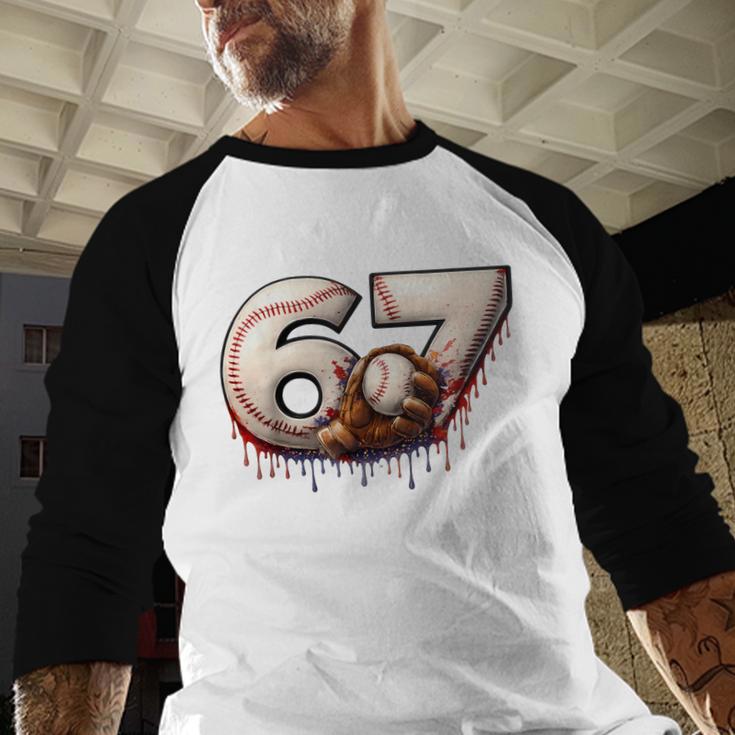 6 7 Six Seven American Baseball Graphic Baseball Raglan Shirt
