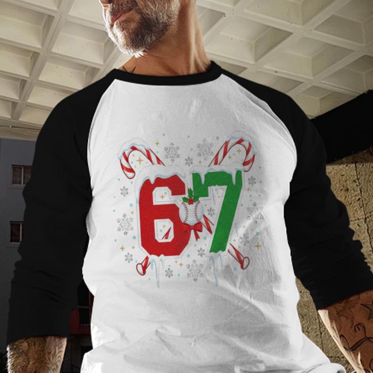 67 Baseball Christmas Candy Cane Snowflake Holiday Sports Baseball Raglan Shirt 67 Baseball Christmas Candy Cane Snowflake Holiday Sports Baseball Raglan Shirt