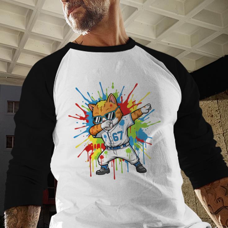 67 Baseball Dabbing Cat 6 7 Dripping Ice Cream Meme Baseball Raglan Shirt 67 Baseball Dabbing Cat 6 7 Dripping Ice Cream Meme Baseball Raglan Shirt