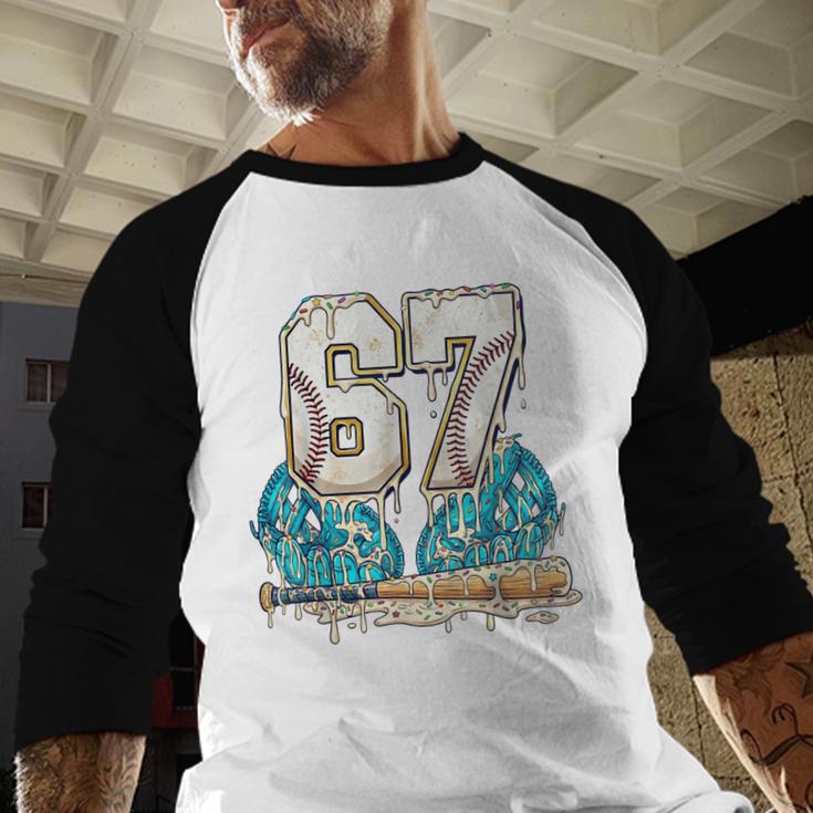67 Baseball Drip Boys Youth Kids 6-7 Ice Cream Dripping 6 7 Baseball Raglan Shirt 67 Baseball Drip Boys Youth Kids 6-7 Ice Cream Dripping 6 7 Baseball Raglan Shirt