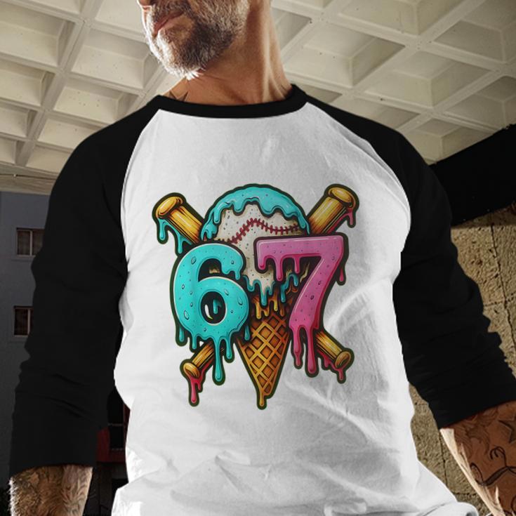 67 Baseball Ice Cream Drip Kids Baseball Raglan Shirt 67 Baseball Ice Cream Drip Kids Baseball Raglan Shirt