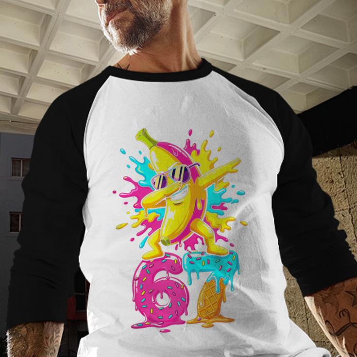 67 Baseball Ice Cream Six Seven Dabbing Banana Baseball Raglan Shirt