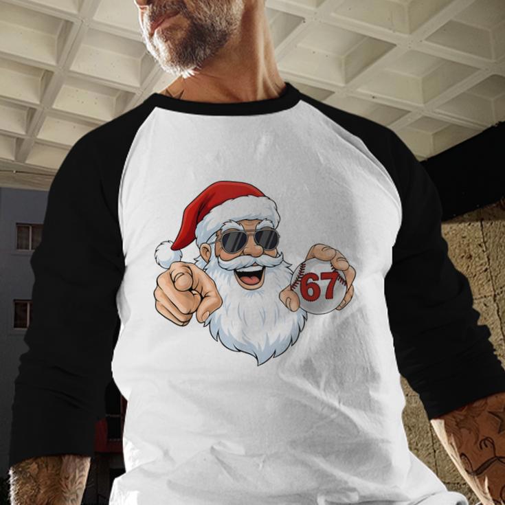 67 Baseball Santa Six Seven Meme Christmas Men Women Kids Baseball Raglan Shirt 67 Baseball Santa Six Seven Meme Christmas Men Women Kids Baseball Raglan Shirt