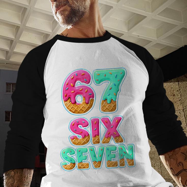 67 Ice Cream Drip Baseball Six Seven 6-7 Meme Teen Boy Baseball Raglan Shirt 67 Ice Cream Drip Baseball Six Seven 6-7 Meme Teen Boy Baseball Raglan Shirt