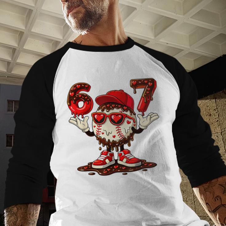 67 Valentine Day Baseball Chocolate Ice Cream Drip Baseball Raglan Shirt 67 Valentine Day Baseball Chocolate Ice Cream Drip Baseball Raglan Shirt