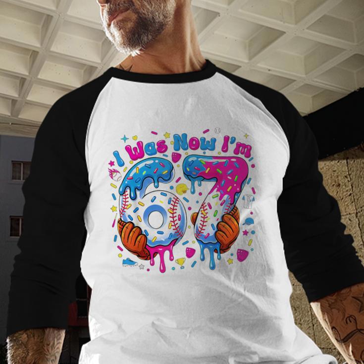 7th Birthday I Was 6 Now I'm 7 Baseball Ice Cream Drip Baseball Raglan Shirt 7th Birthday I Was 6 Now I'm 7 Baseball Ice Cream Drip Baseball Raglan Shirt