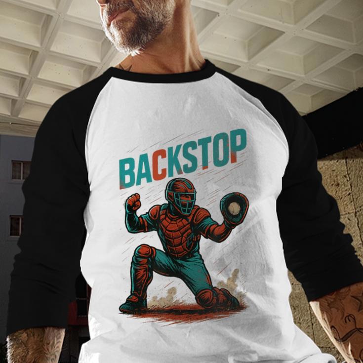 Backstop Catcher Baseball Graphic Baseball Raglan Shirt Backstop Catcher Baseball Graphic Baseball Raglan Shirt