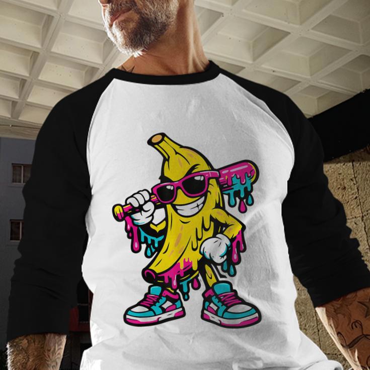 Banana Baseball Drip Baseball Raglan Shirt Banana Baseball Drip Baseball Raglan Shirt