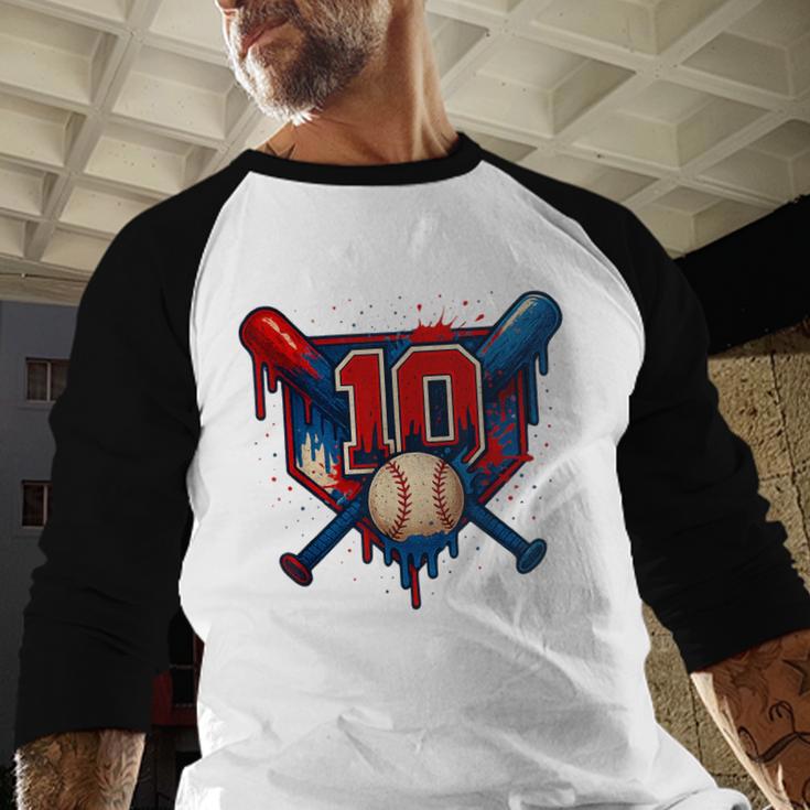 Baseball 10 Year Old Splash Drip 10th Birthday Boy Number 10 Baseball Raglan Shirt Baseball 10 Year Old Splash Drip 10th Birthday Boy Number 10 Baseball Raglan Shirt