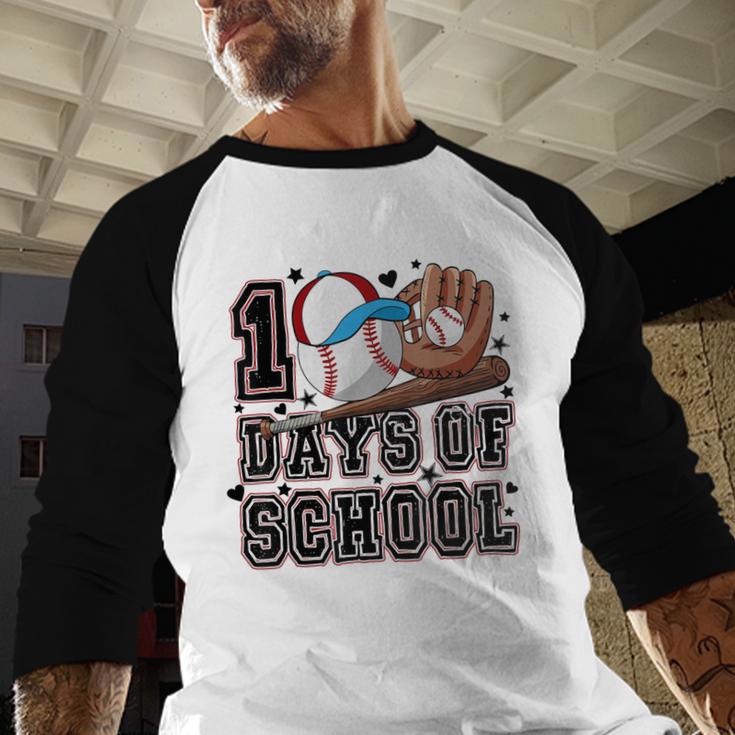 Baseball 100 Days Of School Happy 100th Day Teachers Kids Baseball Raglan Shirt