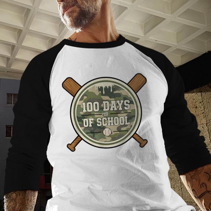 Baseball 100th Day Of School Camouflage Baseball Raglan Shirt Baseball 100th Day Of School Camouflage Baseball Raglan Shirt