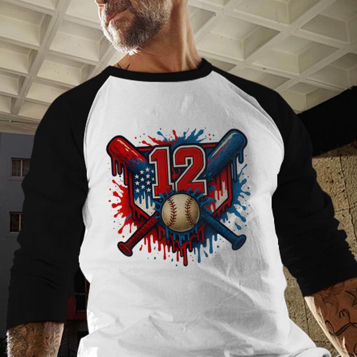 Baseball 12 Year Old Splash Drip 12th Birthday Boy Number 12 Baseball Raglan Shirt Baseball 12 Year Old Splash Drip 12th Birthday Boy Number 12 Baseball Raglan Shirt