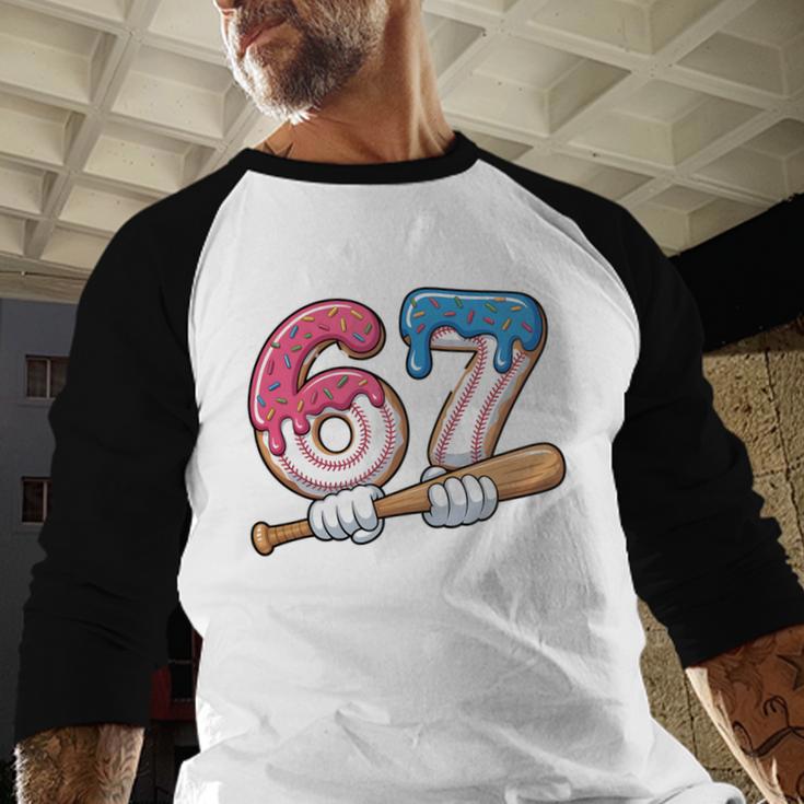 Baseball 67 Kids Ice Cream Drip Six Seven Youth Boys Baseball Raglan Shirt