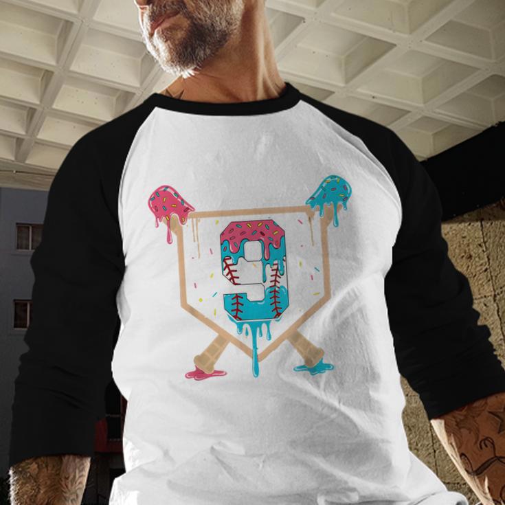 Baseball 9 Year Old Ice Cream Drip 9th Birthday Boys Player Baseball Raglan Shirt Baseball 9 Year Old Ice Cream Drip 9th Birthday Boys Player Baseball Raglan Shirt