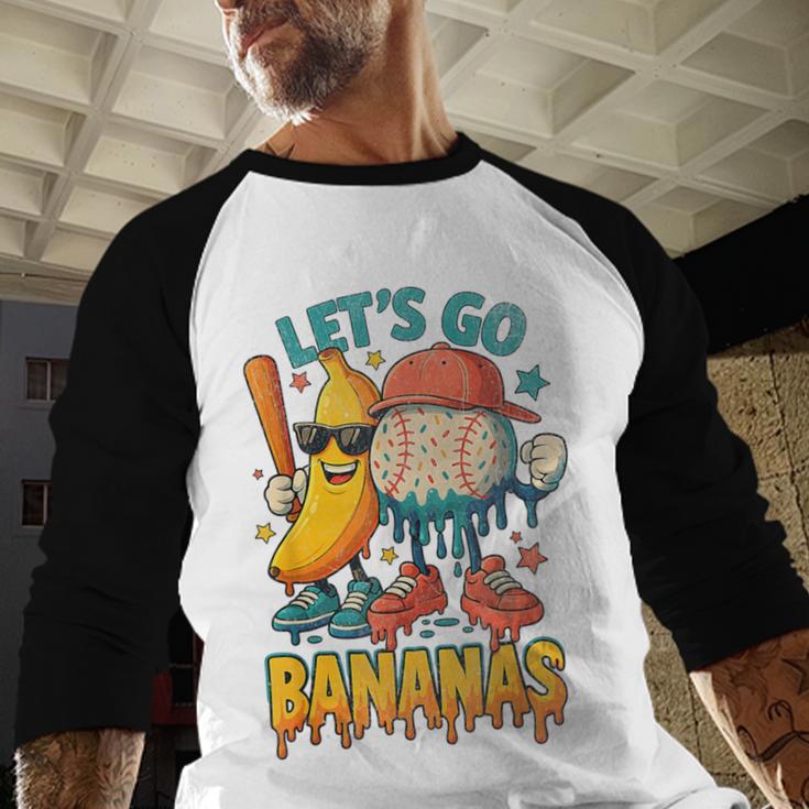 Baseball Banana Sports Drip Art For Kids Baseball Raglan Shirt