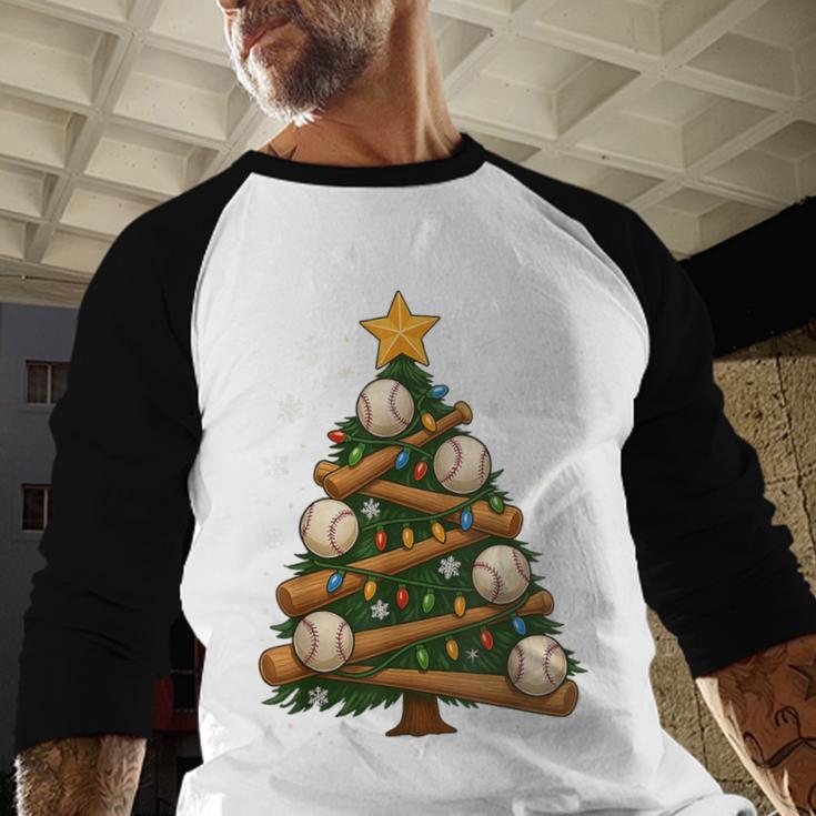 Baseball Bat Christmas Tree Lights Holiday Xmas Baseball Raglan Shirt Baseball Bat Christmas Tree Lights Holiday Xmas Baseball Raglan Shirt