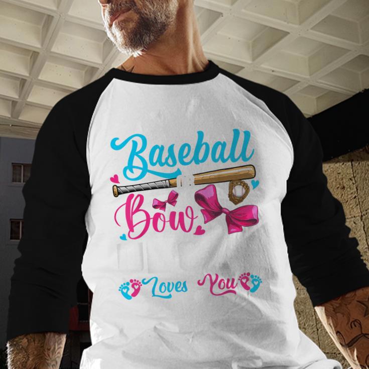 Baseball Or Bows Uncle Loves You Gender Reveal Baseball Raglan Shirt Baseball Or Bows Uncle Loves You Gender Reveal Baseball Raglan Shirt