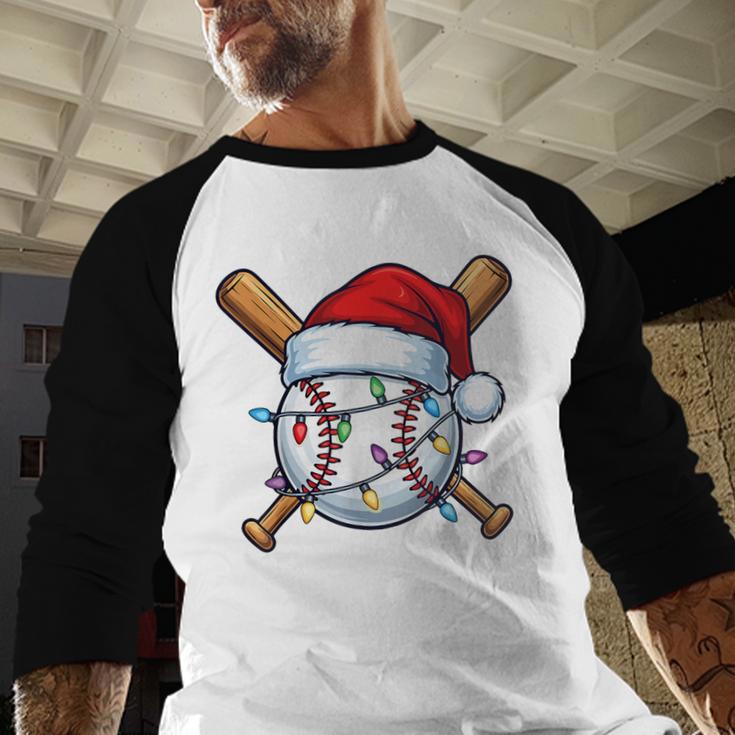 Baseball Christmas Lights Santa Christmas Baseball Player Baseball Raglan Shirt Baseball Christmas Lights Santa Christmas Baseball Player Baseball Raglan Shirt