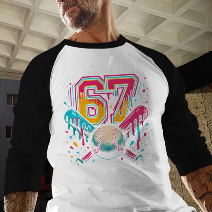 Baseball Drip 6 7 Number 67 Six Seven Meme Boys Kids Baseball Raglan Shirt Baseball Drip 6 7 Number 67 Six Seven Meme Boys Kids Baseball Raglan Shirt