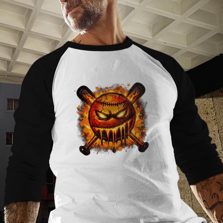 Baseball Drip Angry Lava Slime Ball Graphic Baseball Raglan Shirt