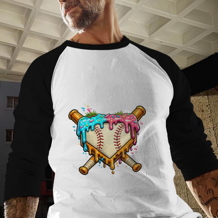 Baseball Drip For Boys Ice Cream Dripping Baseball Sport Baseball Raglan Shirt