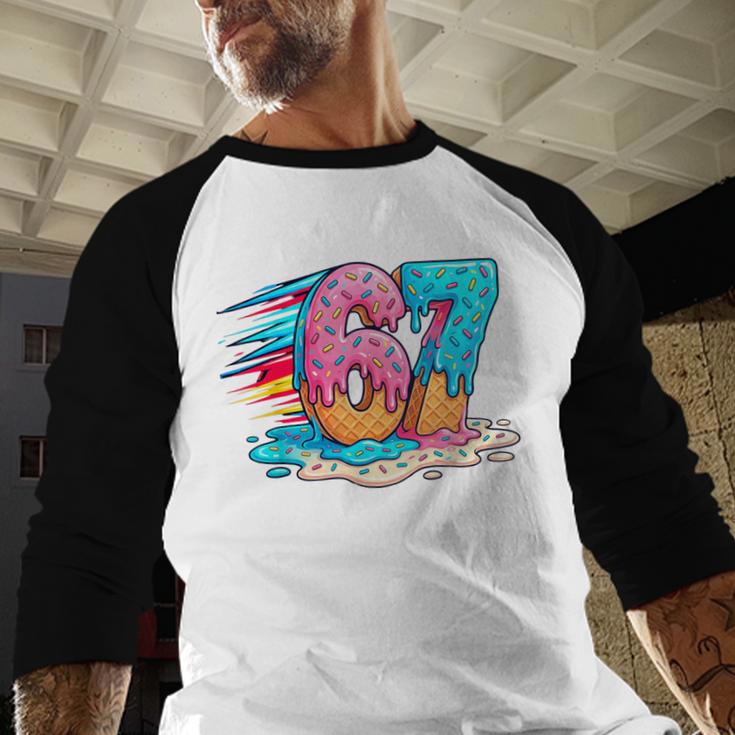 Baseball Drip Ice Cream 67 Graffiti Splash Melt Baseball Raglan Shirt Baseball Drip Ice Cream 67 Graffiti Splash Melt Baseball Raglan Shirt