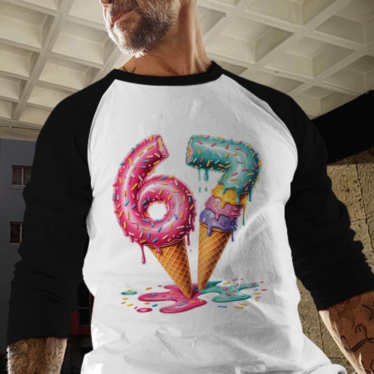 Baseball Drip Ice Cream 67 Baseball Raglan Shirt