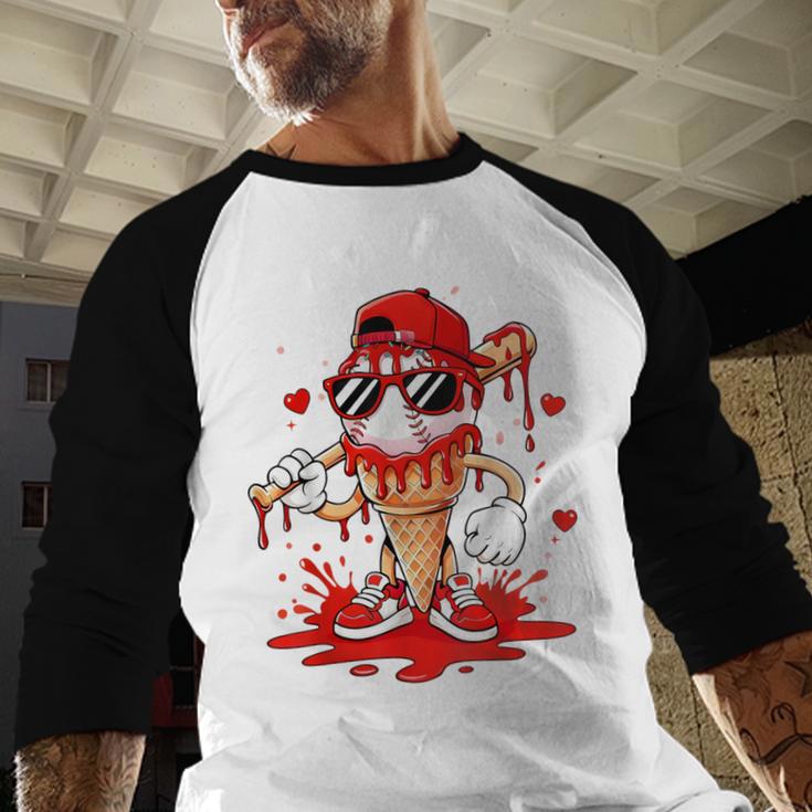 Baseball Drip Ice Cream Apparel Youth Boys Valentines Baseball Raglan Shirt Baseball Drip Ice Cream Apparel Youth Boys Valentines Baseball Raglan Shirt
