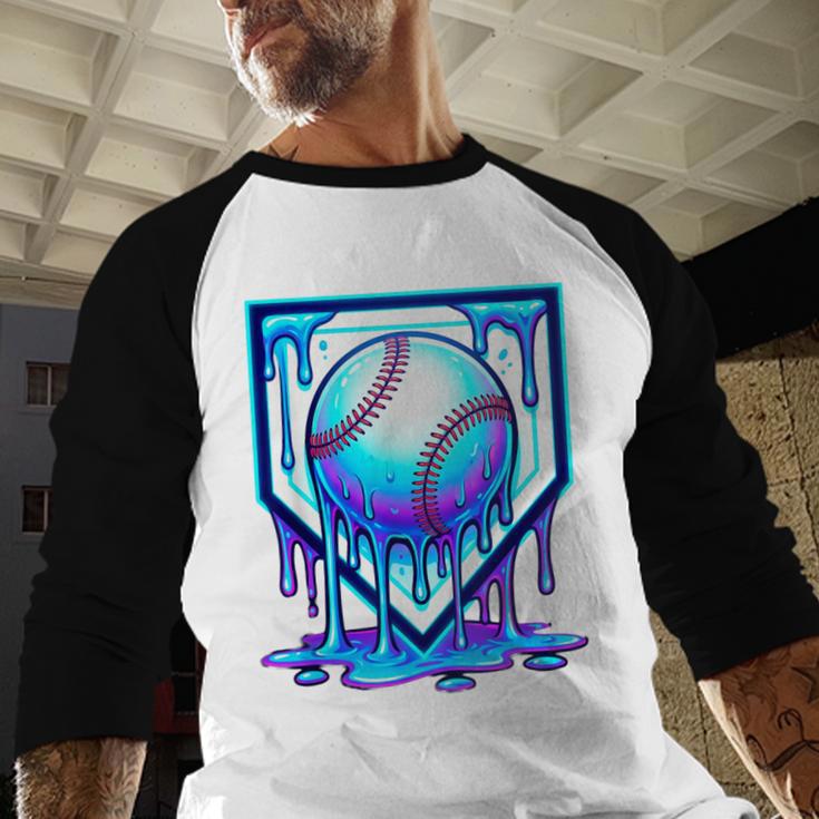 Baseball Drip Ice Cream Blue Glow Melt Ball Graphic Baseball Raglan Shirt Baseball Drip Ice Cream Blue Glow Melt Ball Graphic Baseball Raglan Shirt