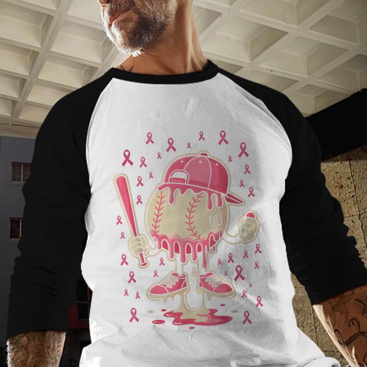 Baseball Drip Ice Cream Breast Cancer Awareness Boys & Girls Baseball Raglan Shirt Baseball Drip Ice Cream Breast Cancer Awareness Boys & Girls Baseball Raglan Shirt