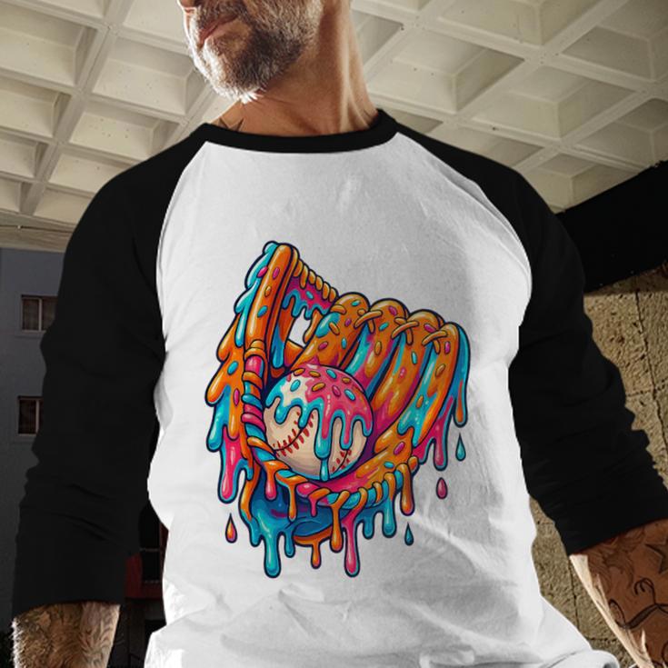 Baseball Drip Ice Cream Sprinkles Baseball Glove For Boys Baseball Raglan Shirt Baseball Drip Ice Cream Sprinkles Baseball Glove For Boys Baseball Raglan Shirt