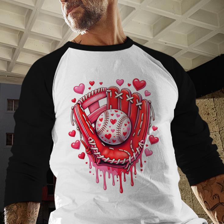 Baseball Drip Ice Cream Sprinkles Valentines Day Baseball Baseball Raglan Shirt