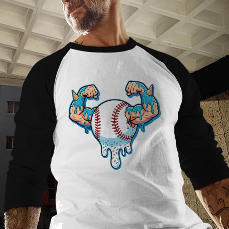 Baseball Drip Ice Cream Strong Character Baseball Raglan Shirt Baseball Drip Ice Cream Strong Character Baseball Raglan Shirt