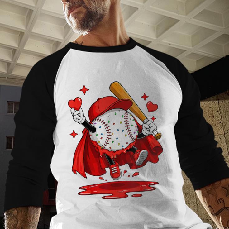 Baseball Drip Icecream Youth Boy Valentine Baseball Raglan Shirt