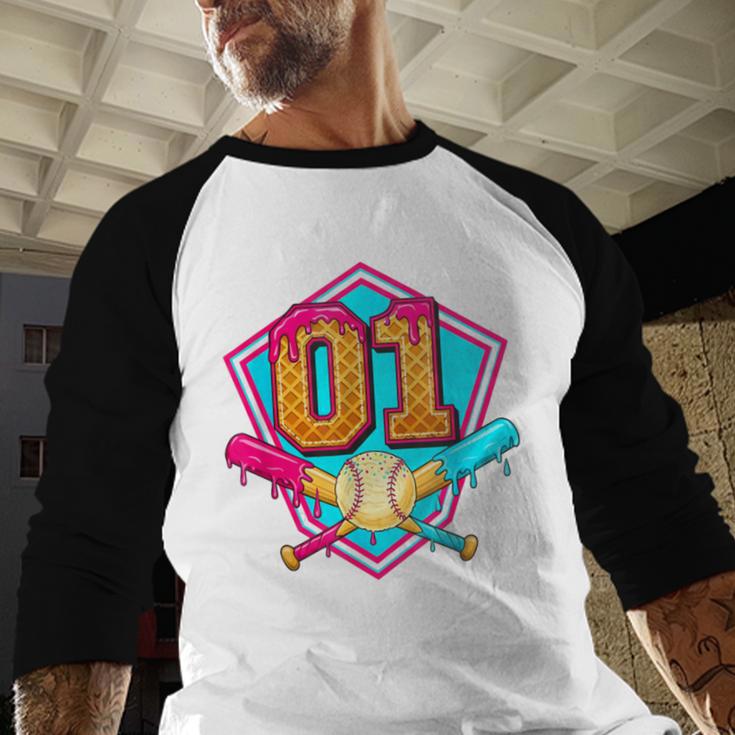 Baseball Drip Jersey Number 1 For Players & 1th Birthday Baseball Raglan Shirt