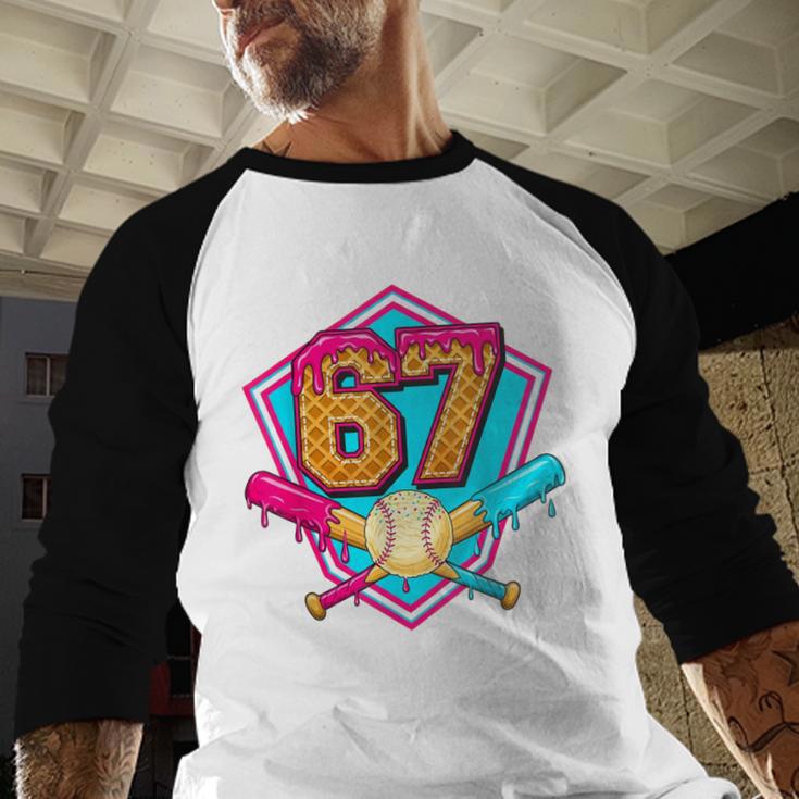 Baseball Drip Jersey Number 67 For Players & 67th Birthday Baseball Raglan Shirt Baseball Drip Jersey Number 67 For Players & 67th Birthday Baseball Raglan Shirt