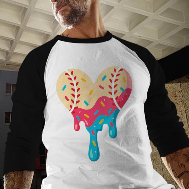 Baseball Drip Melting Ice Cream Baseball Heart Boys Girls Baseball Raglan Shirt Baseball Drip Melting Ice Cream Baseball Heart Boys Girls Baseball Raglan Shirt