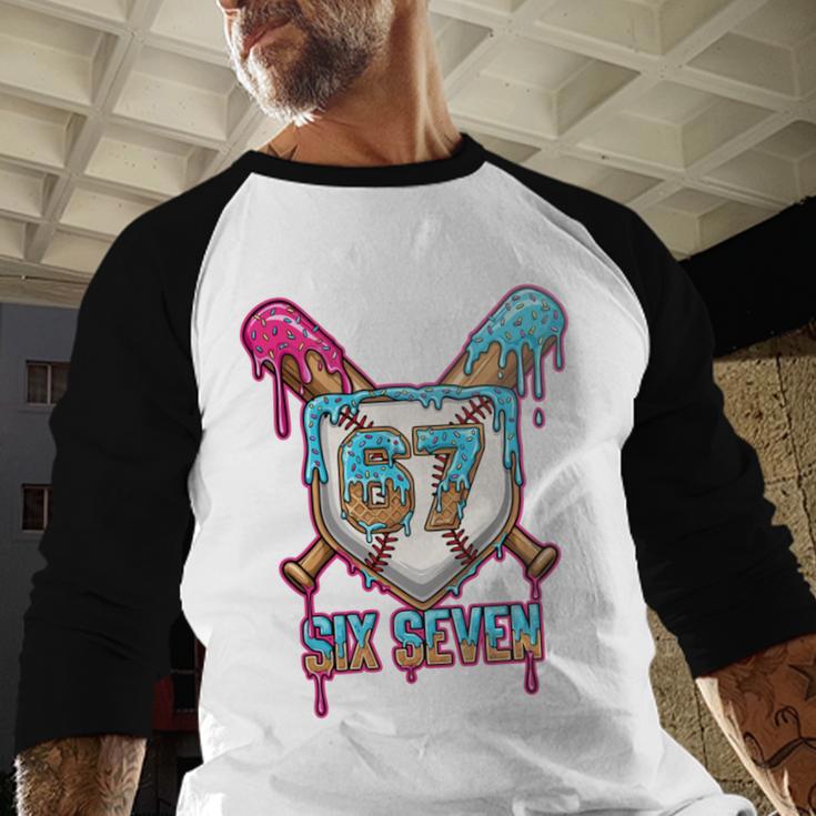 Baseball Drip Number 67 Player 6-7 Six Seven Meme Gen Alpha Baseball Raglan Shirt