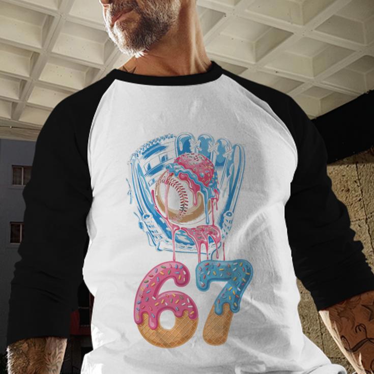 Baseball Drip Number 67 Player 67th Birthday Ice Cream 67 Baseball Raglan Shirt Baseball Drip Number 67 Player 67th Birthday Ice Cream 67 Baseball Raglan Shirt