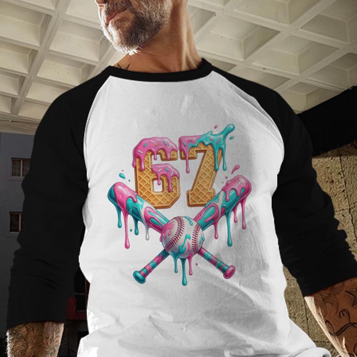 Baseball Drip Number 67 Player Baseball Raglan Shirt