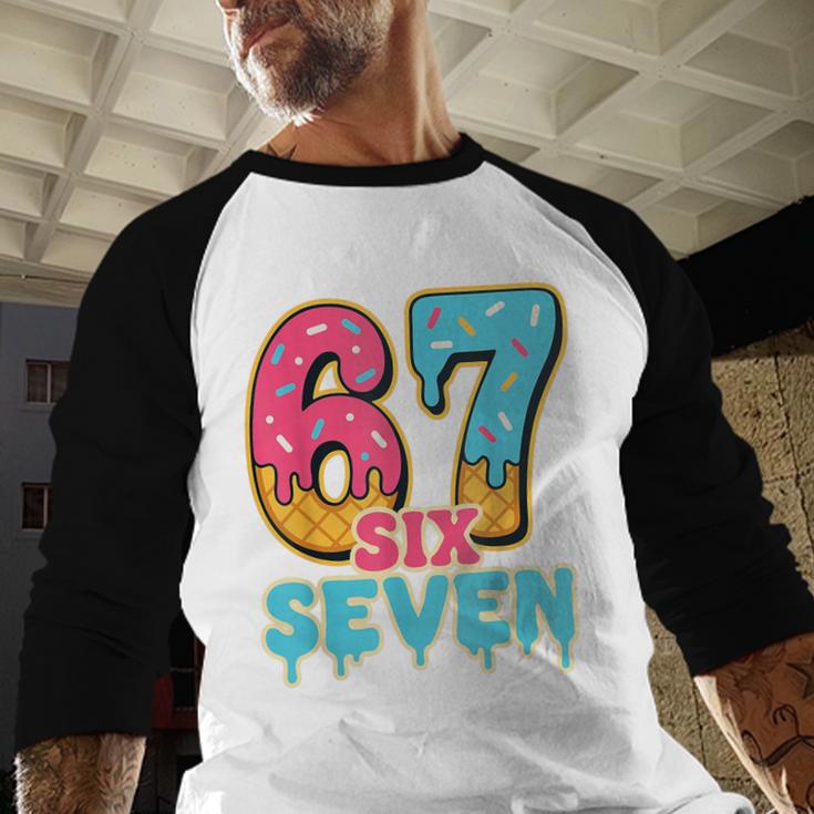 Baseball Drip Number 67 Player Trendy 6 7 Meme Baseball Raglan Shirt