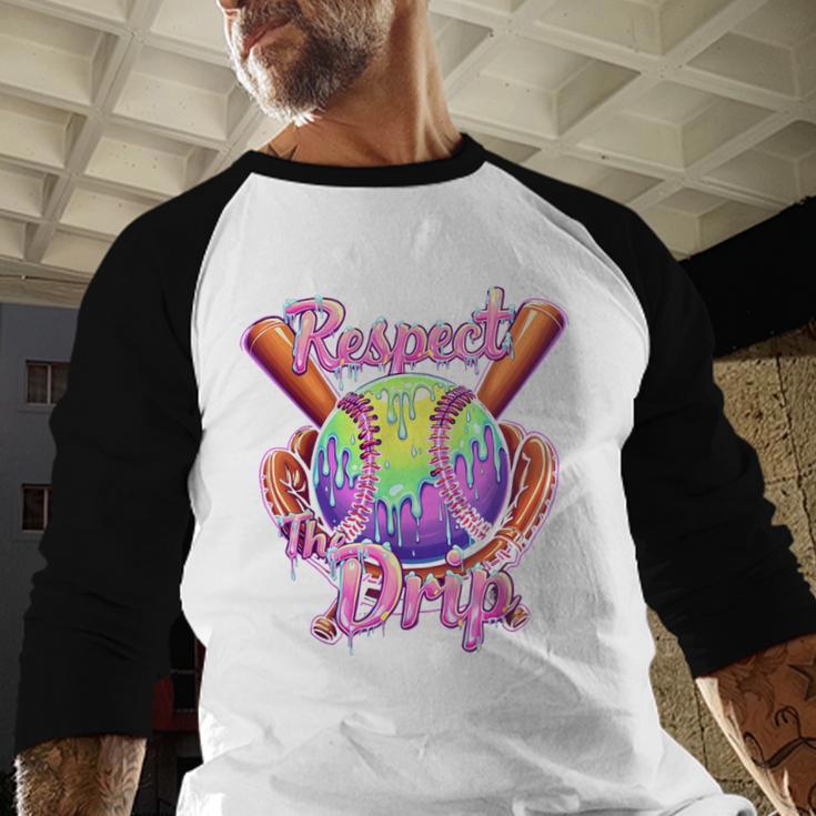 Baseball Drip Respect The Drip Purple Ice Cream Sprinkles Baseball Raglan Shirt