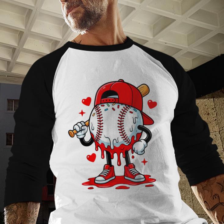 Baseball Drip Valentines Baseball Raglan Shirt