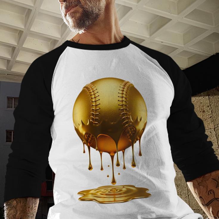 Baseball Dripping Drip Gold Sport Player Coach Baller Baseball Raglan Shirt Baseball Dripping Drip Gold Sport Player Coach Baller Baseball Raglan Shirt