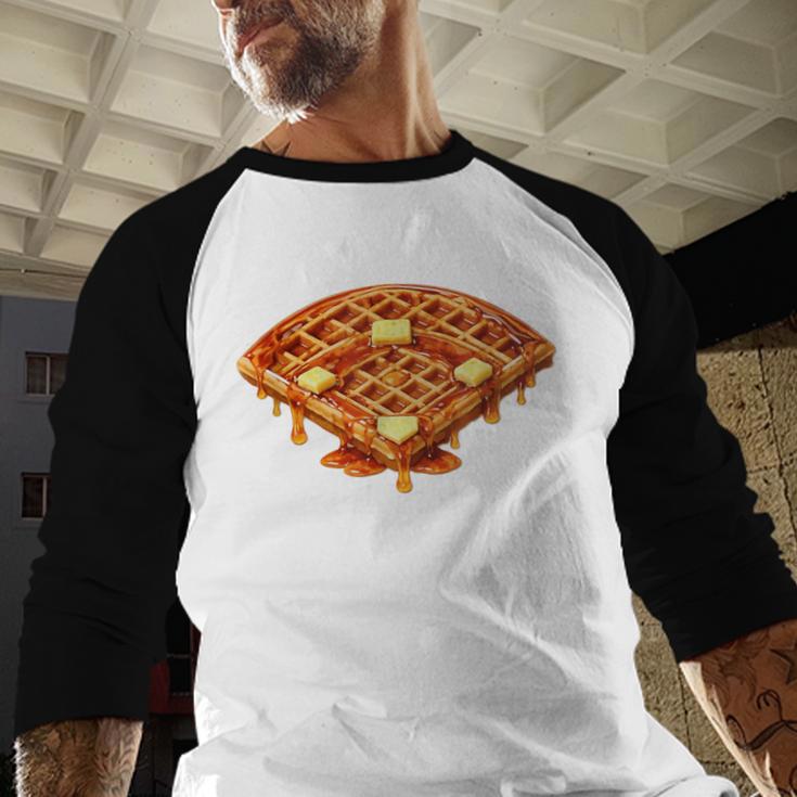 Baseball Dripping Waffle Field Baseball Raglan Shirt
