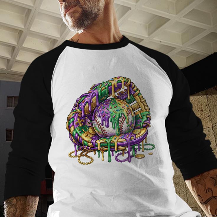 Baseball Glove Ice Cream Mardi Gras Dripping Boys Youth Kids Baseball Raglan Shirt Baseball Glove Ice Cream Mardi Gras Dripping Boys Youth Kids Baseball Raglan Shirt